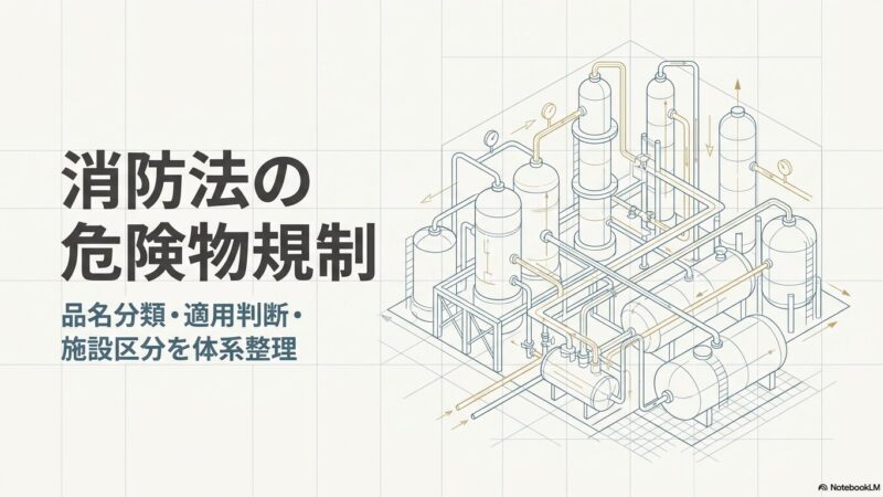 消防法の危険物規制｜品名分類・適用判断・施設区分を体系整理