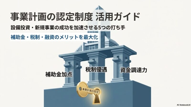 補助金加点、税制優遇…事業計画の各種認定制度の概要とメリット