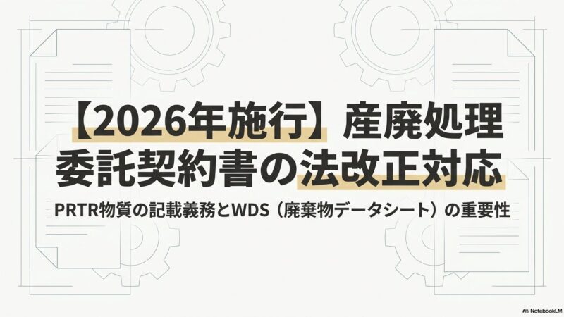 【2026年施行】産廃処理委託契約書の法改正対応｜PRTR物質の記載義務とWDSの重要性