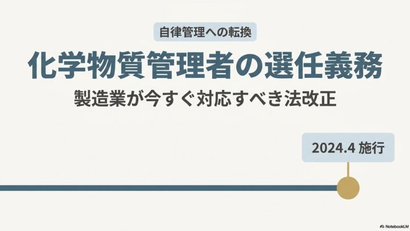 化学物質管理者 選任義務と要件｜対象事業場・講習・罰則まとめ