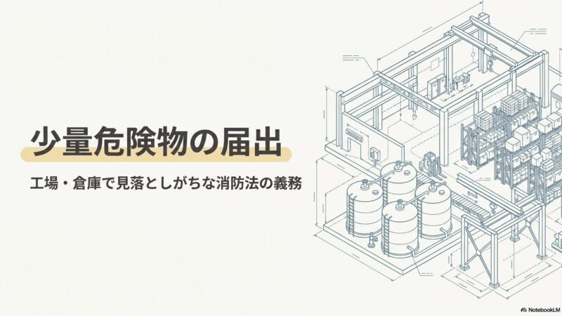 少量危険物の届出｜工場・倉庫で見落としがちな消防法の義務