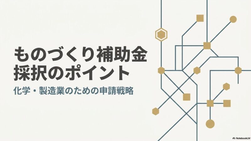 ものづくり補助金 採択のポイント｜化学・製造業の申請戦略