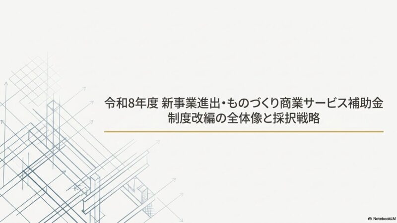 ものづくり補助金 令和8年度の変更点と採択戦略｜3枠の特徴・申請要件を解説