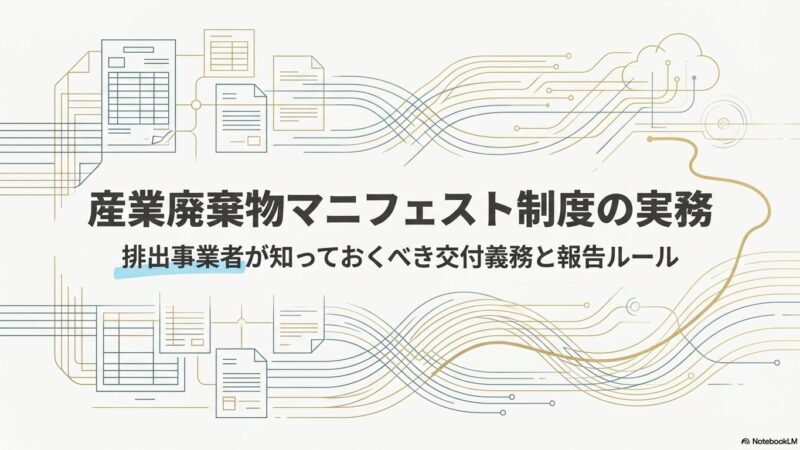 産廃マニフェストの交付義務と年次報告｜排出事業者の実務対応