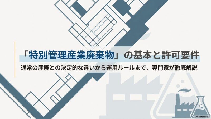 特管産廃の収集運搬業許可｜通常産廃との違い・申請要件の比較