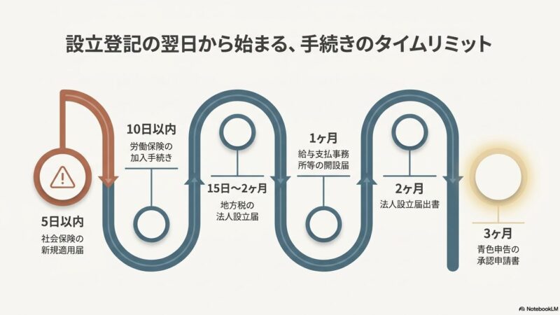 会社設立後にやること一覧｜税務・社会保険・許認可の届出