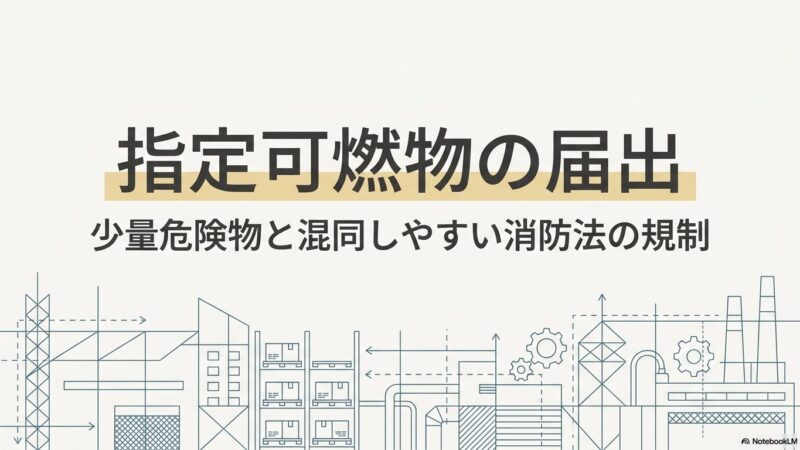 指定可燃物の届出｜少量危険物と混同しやすい消防法の規制