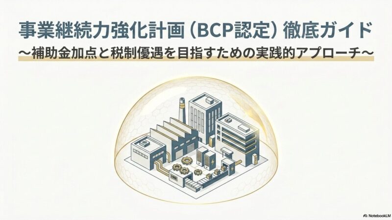 事業継続力強化計画（BCP認定）の申請方法｜補助金加点・税制優遇を得る手順