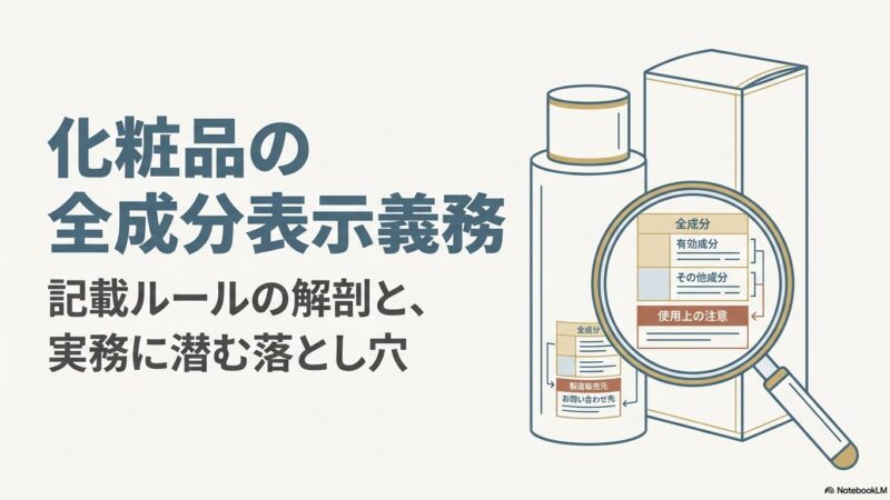 化粧品の全成分表示義務｜記載方法・順番のルールと落とし穴｜行政書士