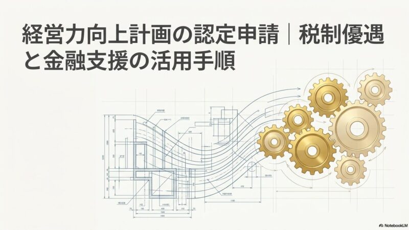 経営力向上計画の認定申請｜税制優遇と金融支援の活用手順