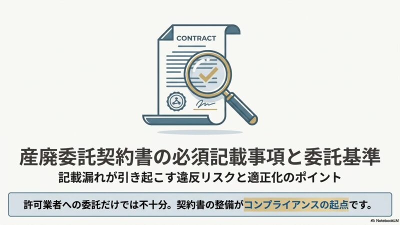 産廃委託契約書の必須記載事項と委託基準｜記載漏れが引き起こす違反リスクを解説