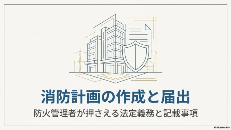 消防計画の作成と届出｜防火管理者が押さえる法定義務と記載事項