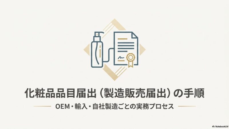 化粧品品目届出（製造販売届出）の手順｜OEM・輸入それぞれの届出実務
