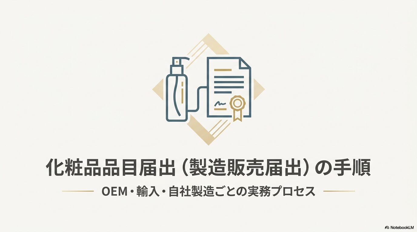 化粧品品目届出（製造販売届出）の手順｜OEM・輸入それぞれの届出実務