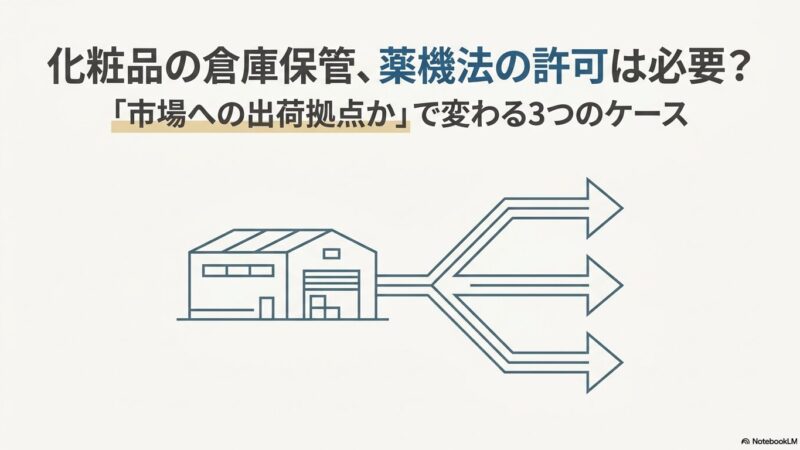 化粧品の倉庫保管に薬機法の許可が必要か｜市場への出荷拠点かどうかで変わる3つのケース