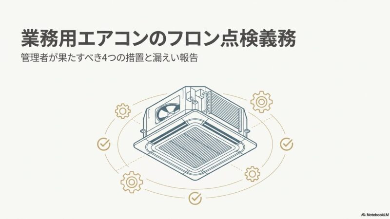 業務用エアコンのフロン点検義務｜管理者が果たすべき4つの措置と漏えい報告