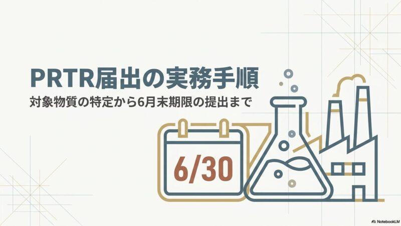 PRTR届出の実務手順｜対象物質の特定・排出量の算出と提出期限