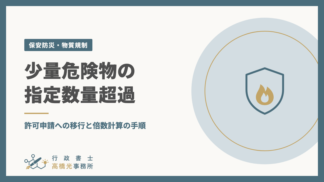 少量危険物の指定数量超過｜許可申請への移行と倍数計算の手順